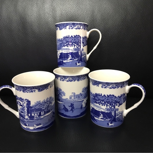 Set of 4 Spode Blue Italian coffee mugs 12 Oz NWOT - Picture 3 of 7